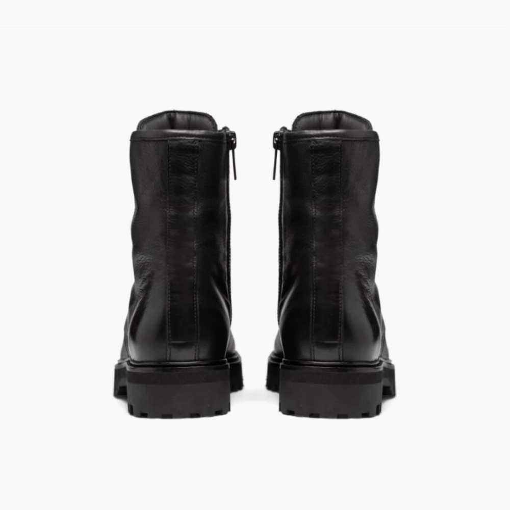 Vince Black Combat Moto Boots with Durable Soles Cooper